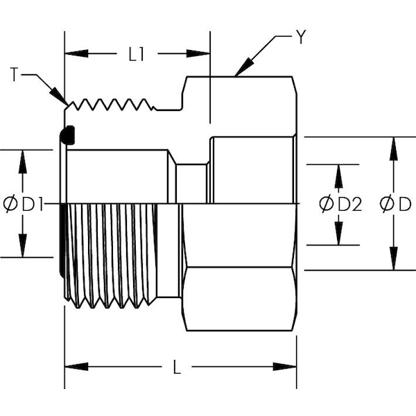 Male Flat Face O-Ring To Braze-On Bore Straight